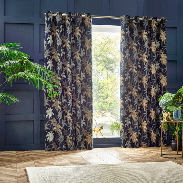 Galapagos 228x182 Eyelet Curtains Navy - Canwell Interiors Limited - Riva