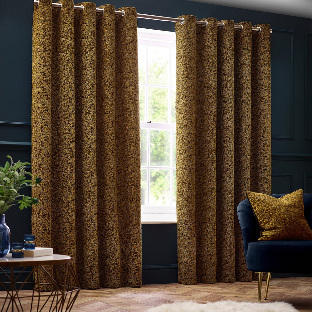 Galaxy 117x183 Eyelet Curtain Gold - Canwell Interiors Limited - Riva