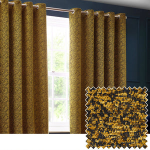 Galaxy 168x183 Eyelet Curtain Gold - Canwell Interiors Limited - Riva