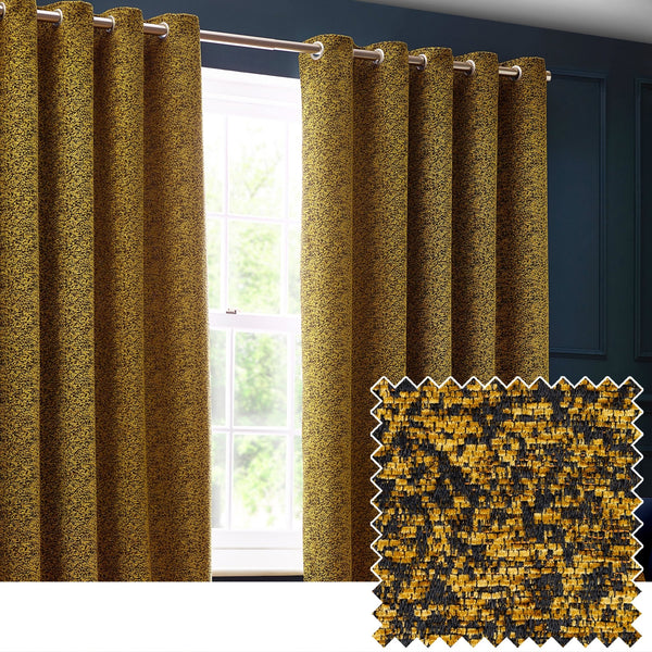 Galaxy 168x183 Eyelet Curtain Gold - Canwell Interiors Limited - Riva