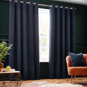 Galaxy 229x137 Eyelet Curtain Navy - Canwell Interiors Limited - Riva
