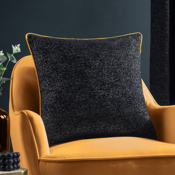 Galaxy 50x50 Feather Filled Cushion Black - Canwell Interiors Limited - Riva