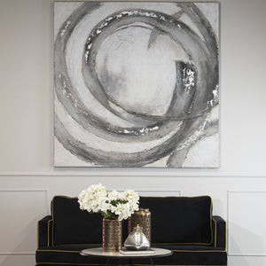 Galaxy Silver and Grey Hand Painted Canvas - Canwell Interiors Limited - Hills