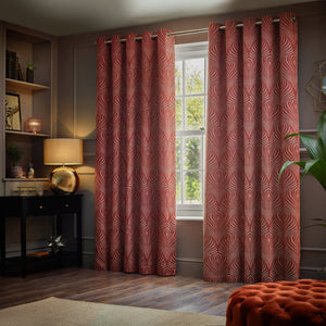 Gatsby 167x137 Eyelet Curtains Terracotta - Canwell Interiors Limited - Riva