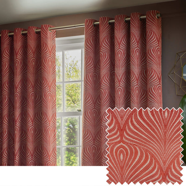 Gatsby 167x137 Eyelet Curtains Terracotta - Canwell Interiors Limited - Riva