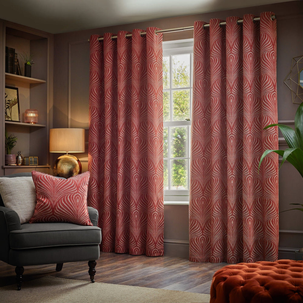 Gatsby 228x182 Eyelet Curtains Terracotta - Canwell Interiors Limited - Riva