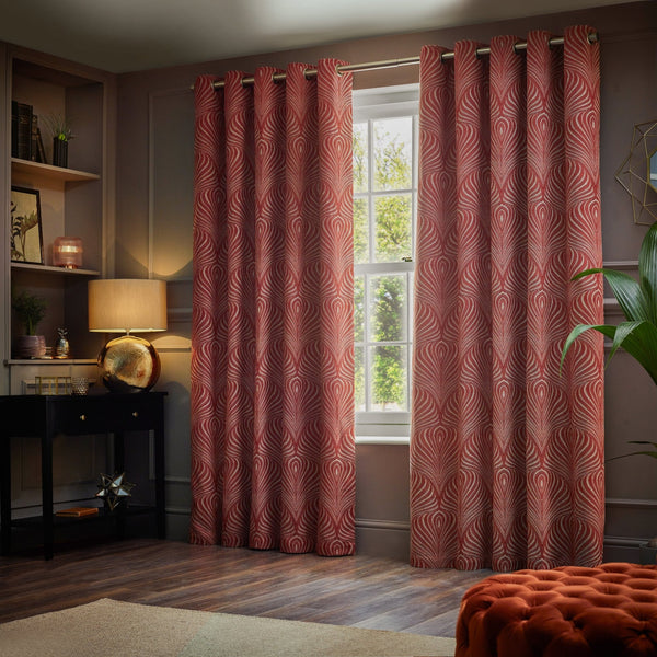 Gatsby 228x182 Eyelet Curtains Terracotta - Canwell Interiors Limited - Riva