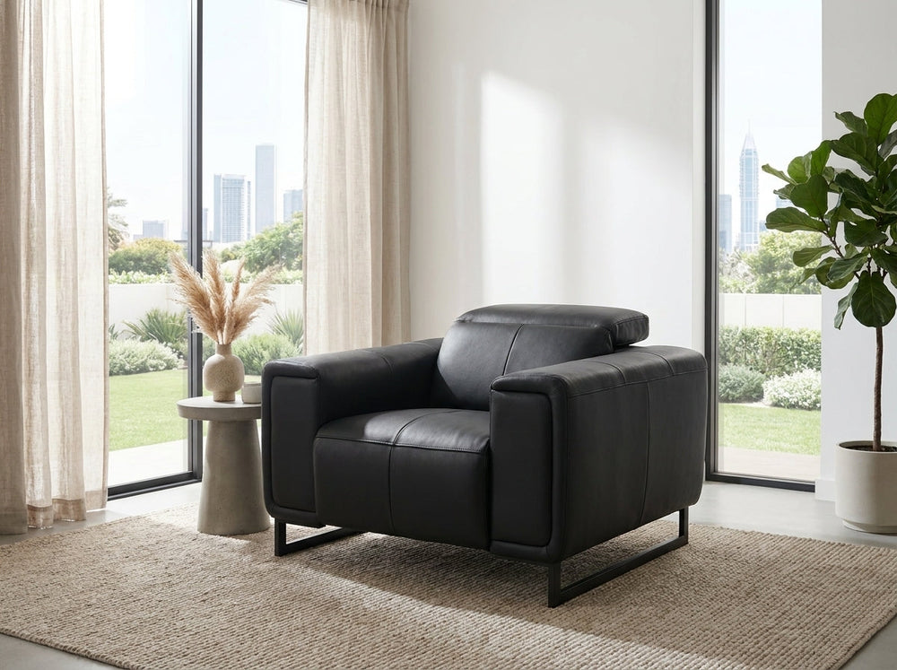 Richmond Electric Recliner Sofa Black Armchair - Xshowhome