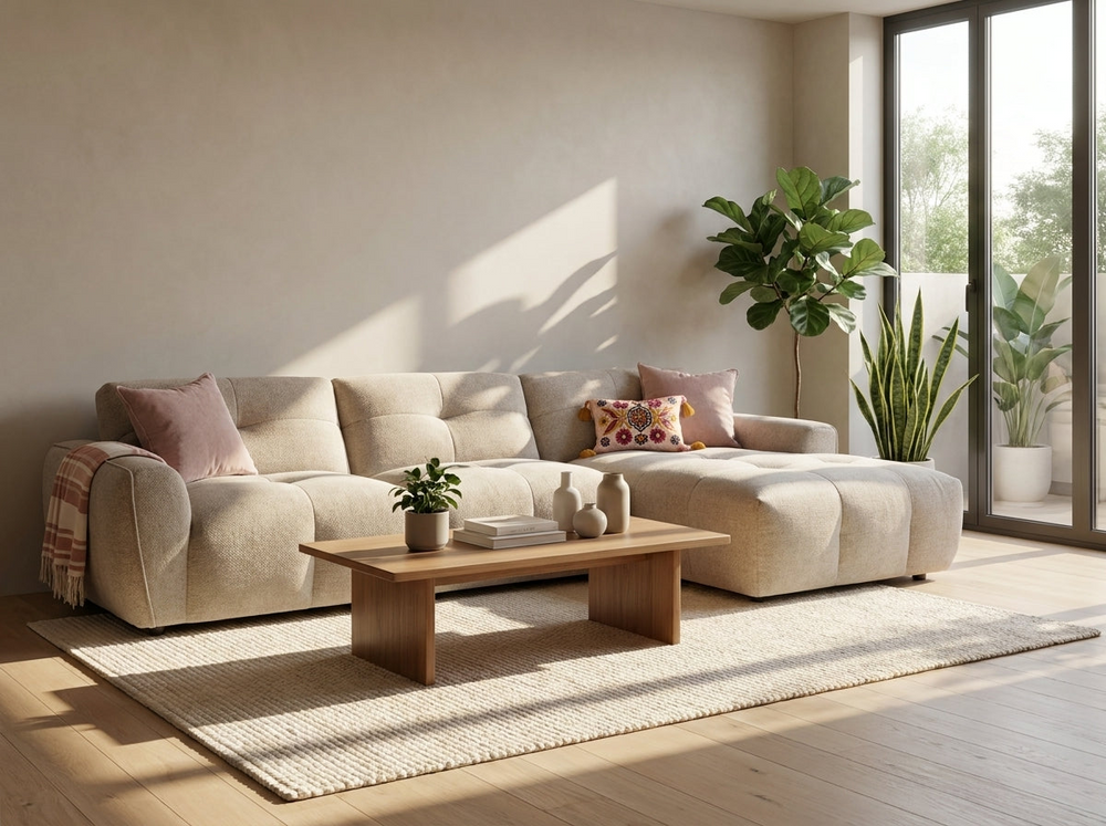 Montana Sofa Beige Right Hand - Xshowhome