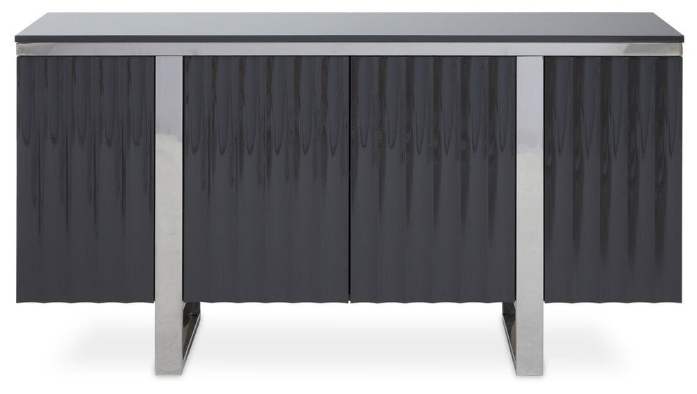 Genoa Four Door Grey Gloss Finish Sideboard - Canwell Interiors Limited - Xshowhome