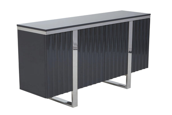 Genoa Four Door Grey Gloss Finish Sideboard - XShowhome Limited - Xshowhome