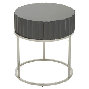 Genoa Grey Gloss Finish Round Side Table - Canwell Interiors Limited - Xshowhome
