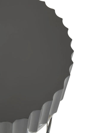 Genoa Grey Gloss Finish Round Side Table - XShowhome Limited - Xshowhome
