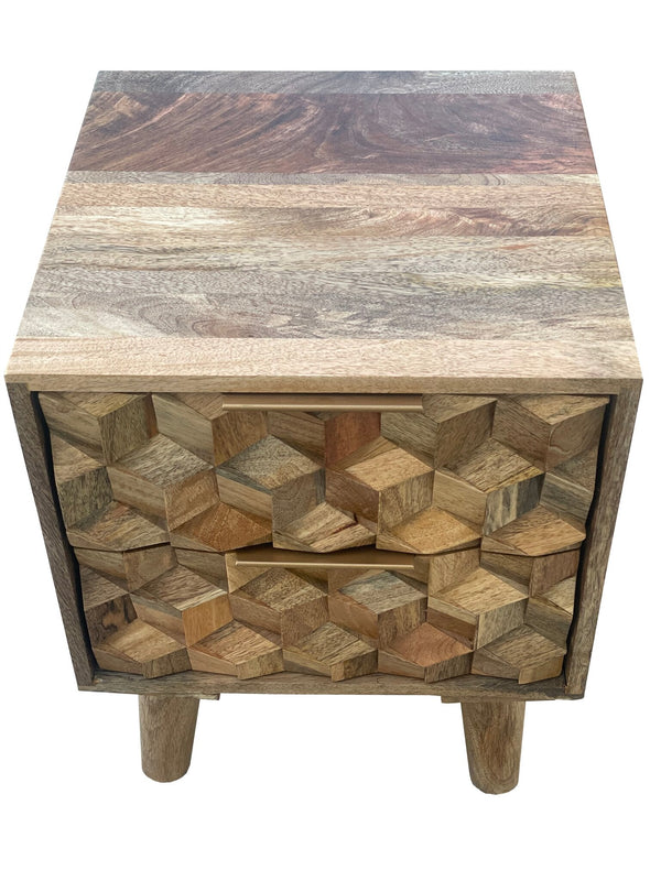 Geometric 2 Drawer Bedside - XShowhome Limited - Jaipur