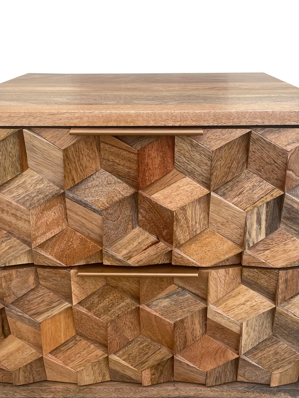 Geometric 2 Drawer Bedside - XShowhome Limited - Jaipur