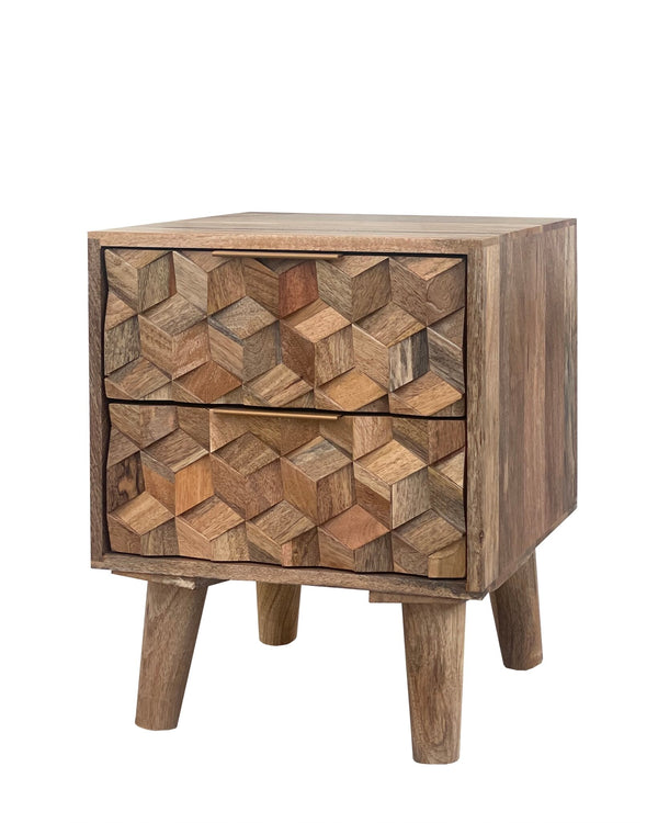 Geometric 2 Drawer Bedside - XShowhome Limited - Jaipur