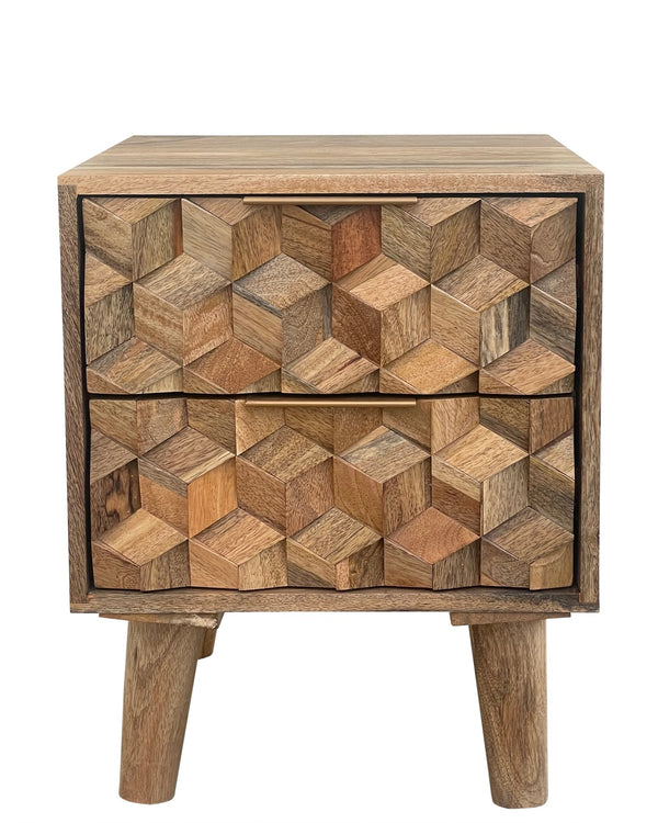 Geometric 2 Drawer Bedside - XShowhome Limited - Jaipur