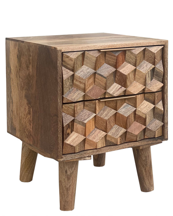 Geometric 2 Drawer Bedside - XShowhome Limited - Jaipur