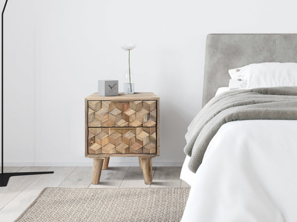 Geometric 2 Drawer Bedside - XShowhome Limited - Jaipur