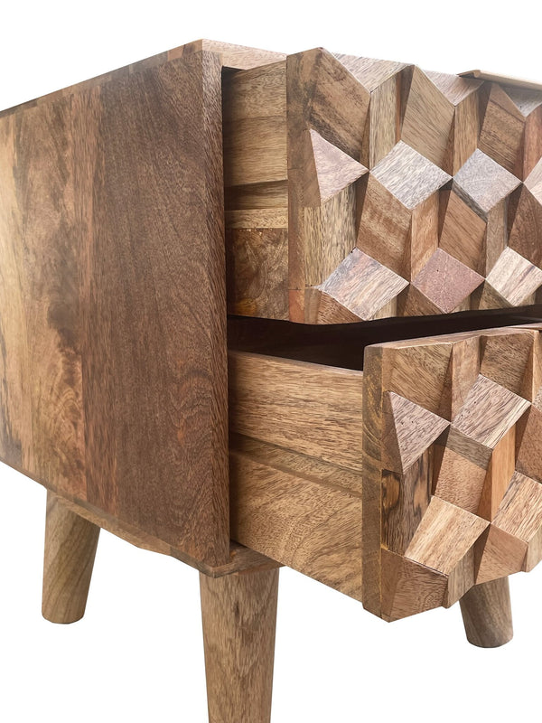 Geometric 2 Drawer Bedside - XShowhome Limited - Jaipur