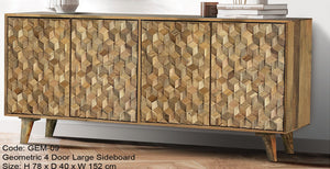 Geometric 4 Door Large Sideboard - XShowhome Limited - Jaipur