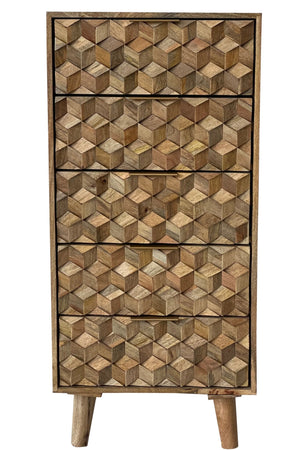 Geometric 5 Drawer Tall Chest - XShowhome Limited - Jaipur