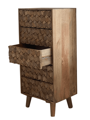 Geometric 5 Drawer Tall Chest - XShowhome Limited - Jaipur