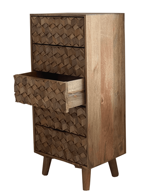 Geometric 5 Drawer Tall Chest - XShowhome Limited - Jaipur