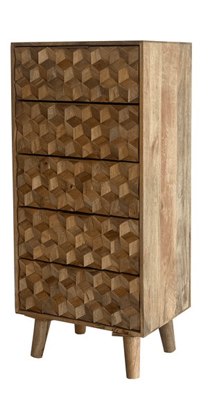 Geometric 5 Drawer Tall Chest - XShowhome Limited - Jaipur