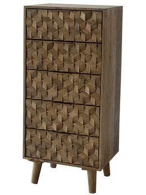 Geometric 5 Drawer Tall Chest - XShowhome Limited - Jaipur