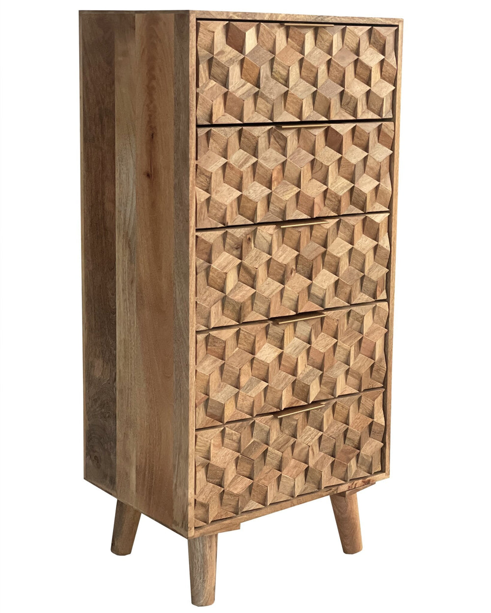 Geometric 5 Drawer Tall Chest - XShowhome Limited - Jaipur