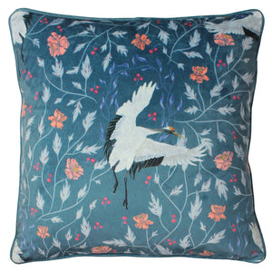 Georgiana 45x45 Feather Filled Cushion Slate Blue - Canwell Interiors Limited - Riva