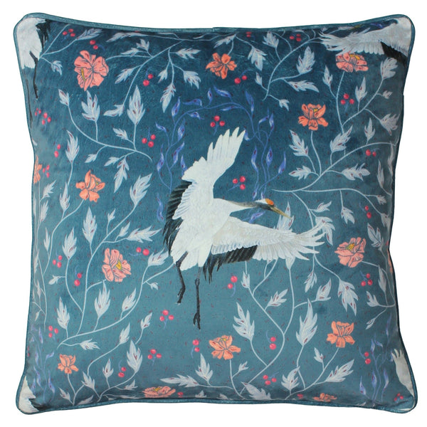 Georgiana 45x45 Feather Filled Cushion Slate Blue - Canwell Interiors Limited - Riva