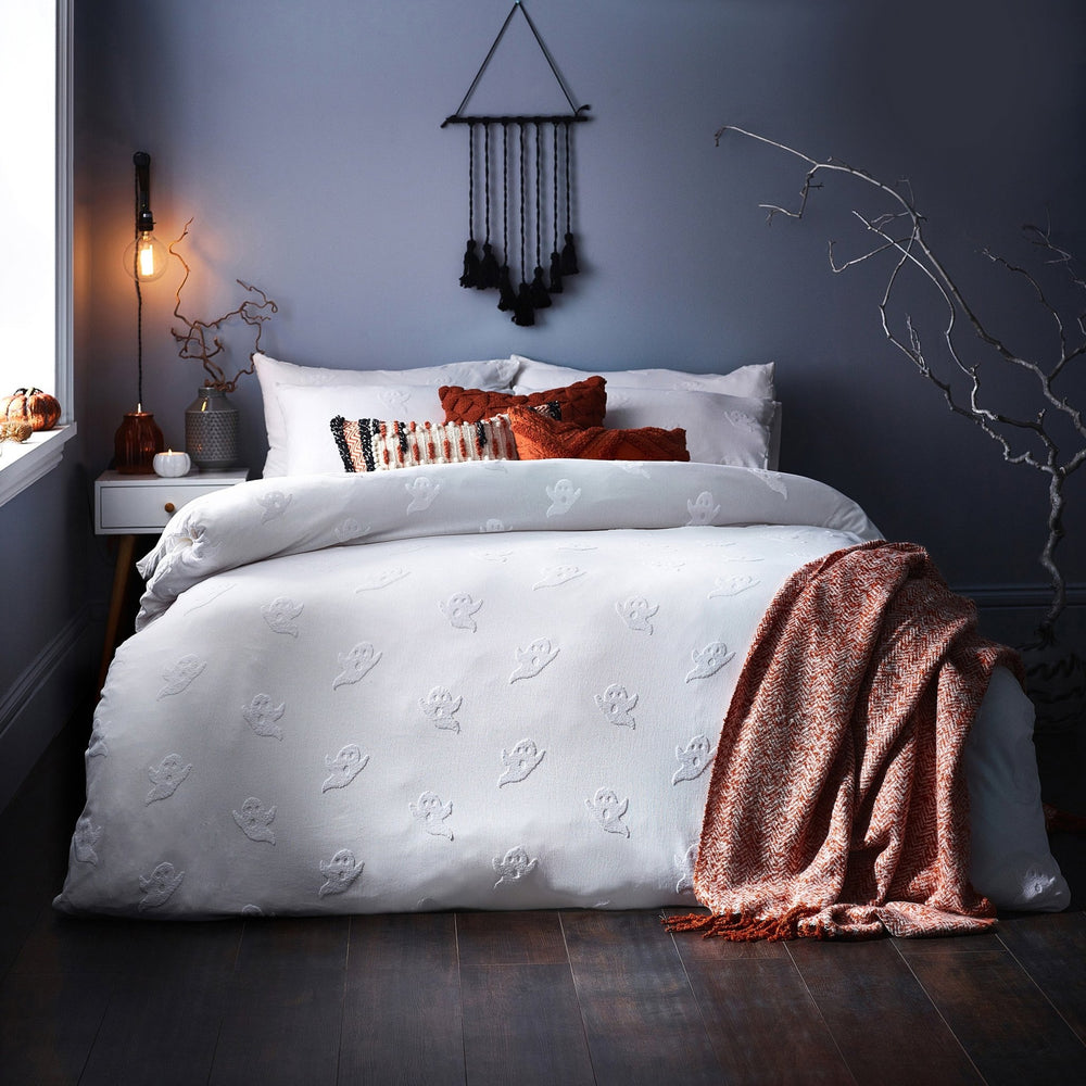 Ghost Tufted Sk Duvet Set White - Canwell Interiors Limited - Riva