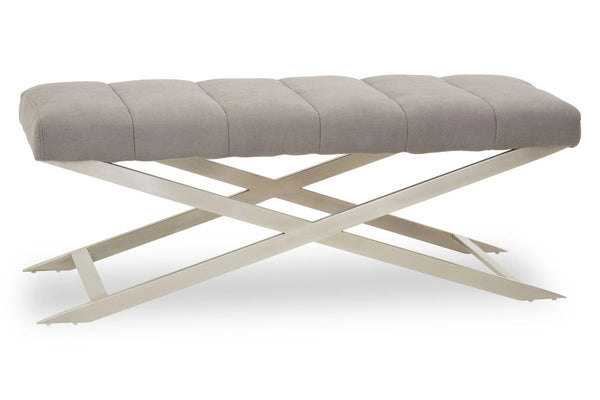 Gilden Grey Bench With Cross Base - XShowhome Limited - Xshowhome