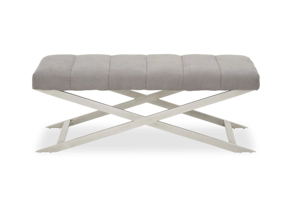 Gilden Grey Bench With Cross Base - XShowhome Limited - Xshowhome
