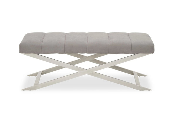 Gilden Grey Bench With Cross Base - XShowhome Limited - Xshowhome