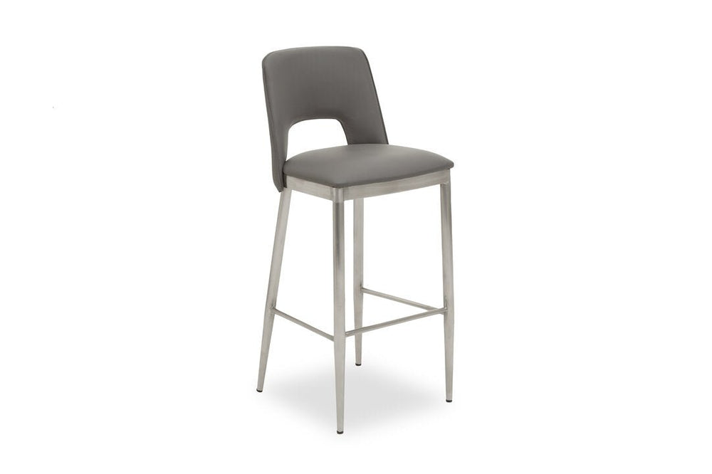 Gilden Grey Leather Effect Bar Chair - Canwell Interiors Limited - Xshowhome