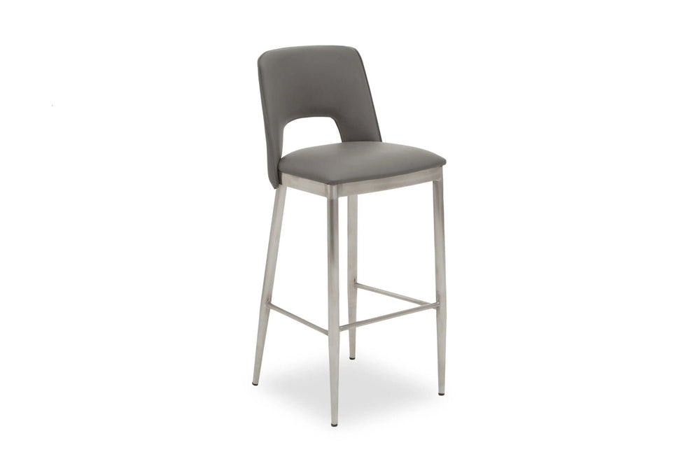 Gilden Grey Leather Effect Bar Chair - XShowhome Limited - Xshowhome