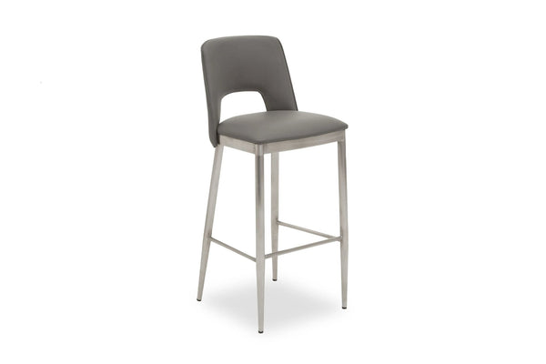 Gilden Grey Leather Effect Bar Chair - XShowhome Limited - Xshowhome