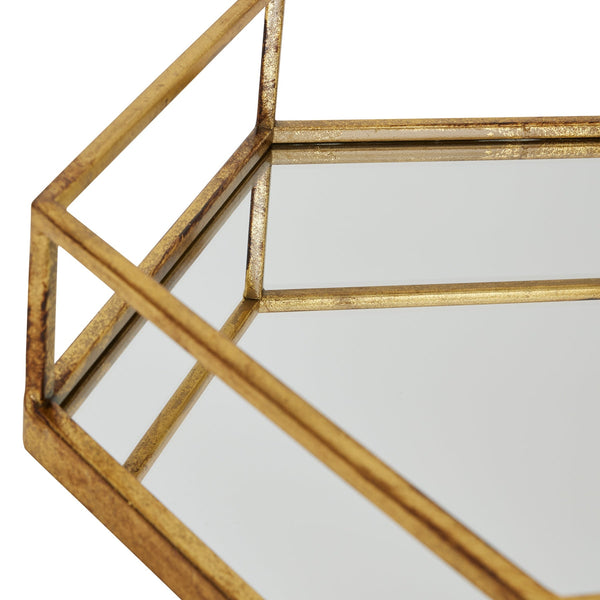 Gold Hexagon Set of Two Trays - Canwell Interiors Limited - Hills