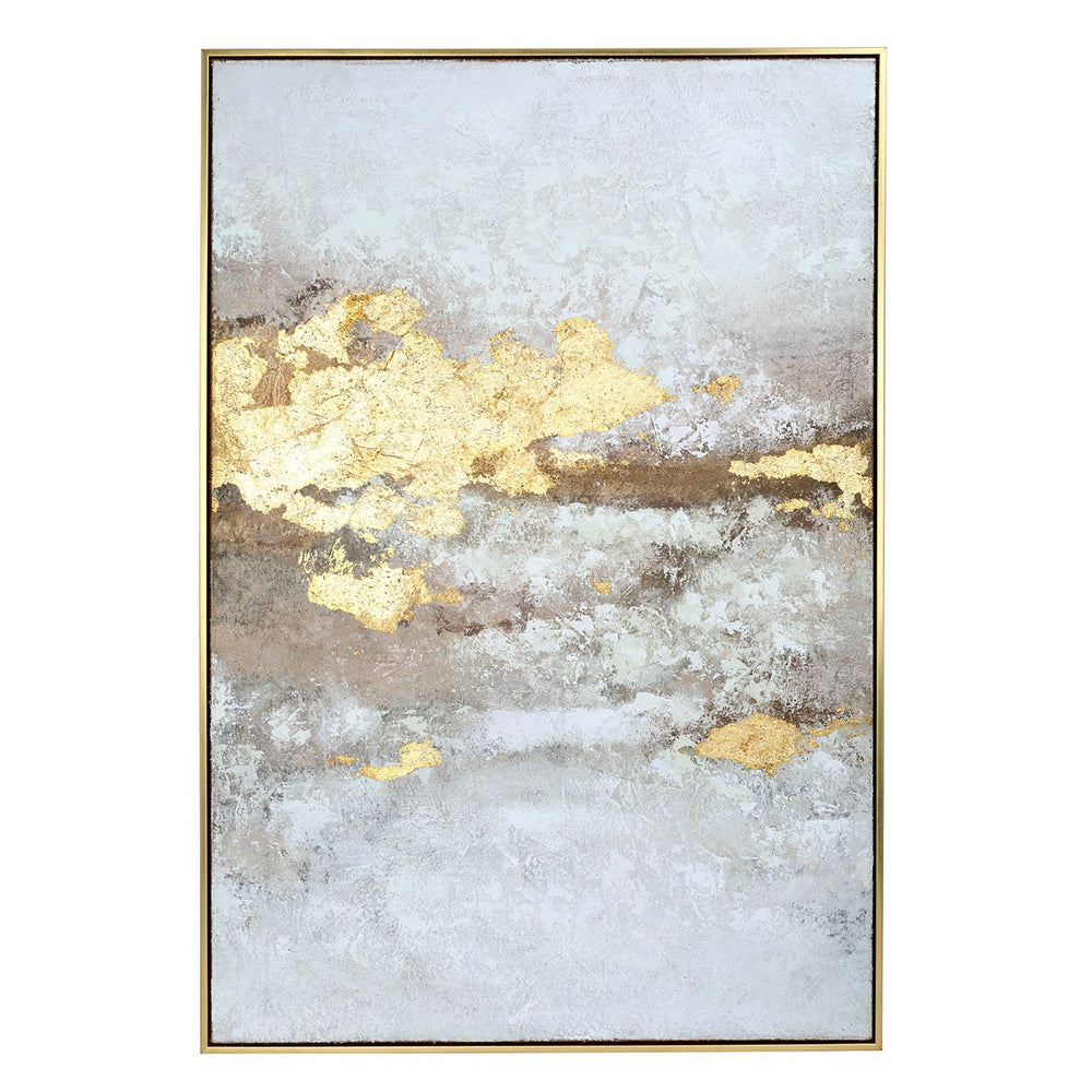 Golden Dusk Heavy Textured Framed Canvas Wall Art 80x120cm - XShowhome Limited - Libra