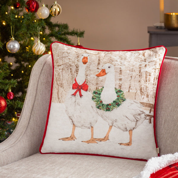 Goosie Velvet Chenille 43x43 Feather Filled Cushion Multi - Canwell Interiors Limited - Riva