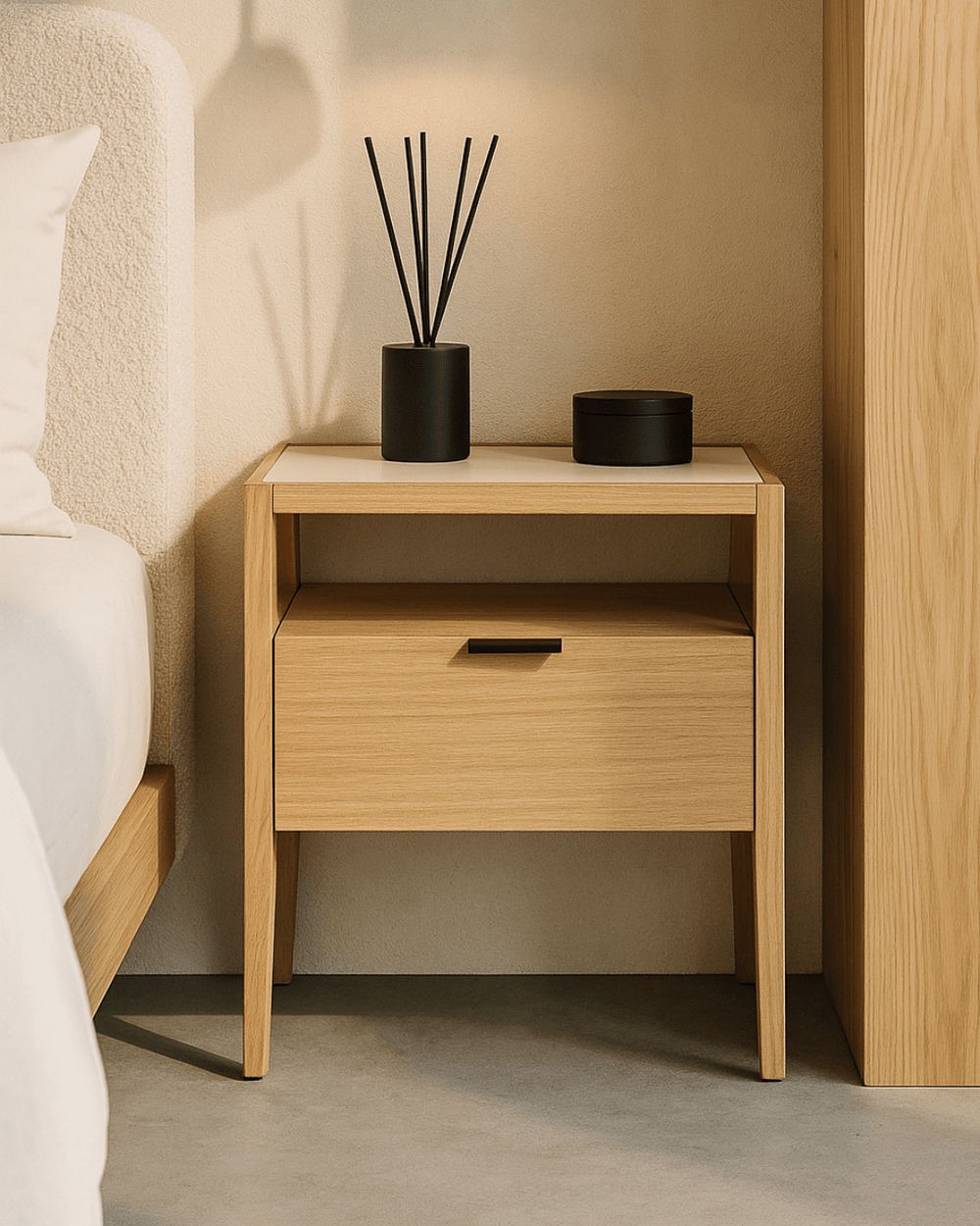 Grafiato Bedside Table - One Drawer - XShowhome Limited - Tommy Franks