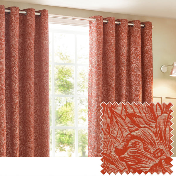 Grantley 117x137 Eyelet Curtains Brick - Canwell Interiors Limited - Riva
