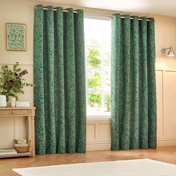 Grantley 117x137 Eyelet Curtains Emerald - Canwell Interiors Limited - Riva