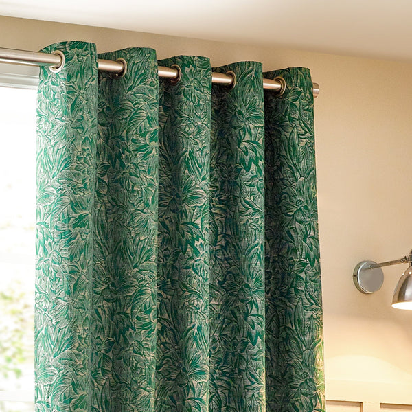 Grantley 117x137 Eyelet Curtains Emerald - Canwell Interiors Limited - Riva