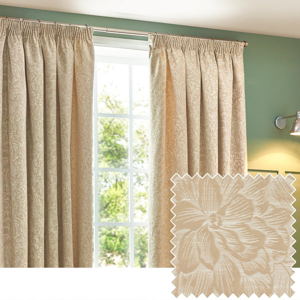 Grantley 117x182 Pencil Pleat Curtains Natural - Canwell Interiors Limited - Riva