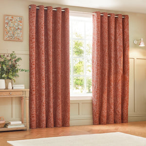 Grantley 167x137 Eyelet Curtains Brick - Canwell Interiors Limited - Riva