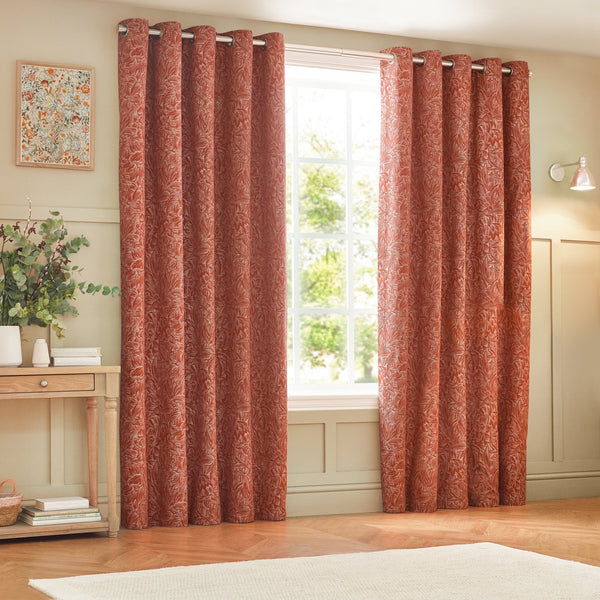 Grantley 167x137 Eyelet Curtains Brick - Canwell Interiors Limited - Riva